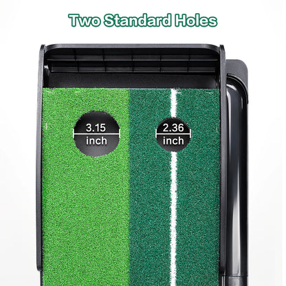 Premium Indoor Golf Putting Green Mat (10ft) with Automatic Ball Return